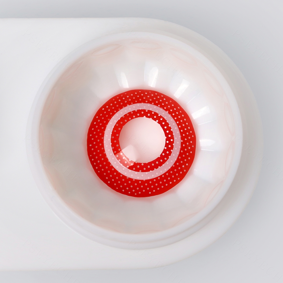 Dotted Target Red Costume Yearly Contact Lenses | 2 Pcs