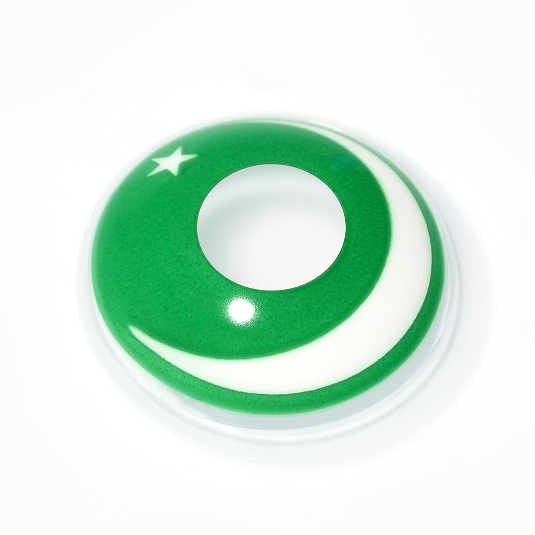 Crescent Green Costume Yearly Contact Lenses