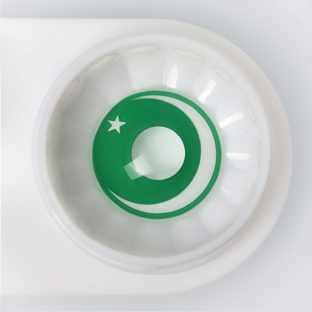 Crescent Green Costume Yearly Contact Lenses