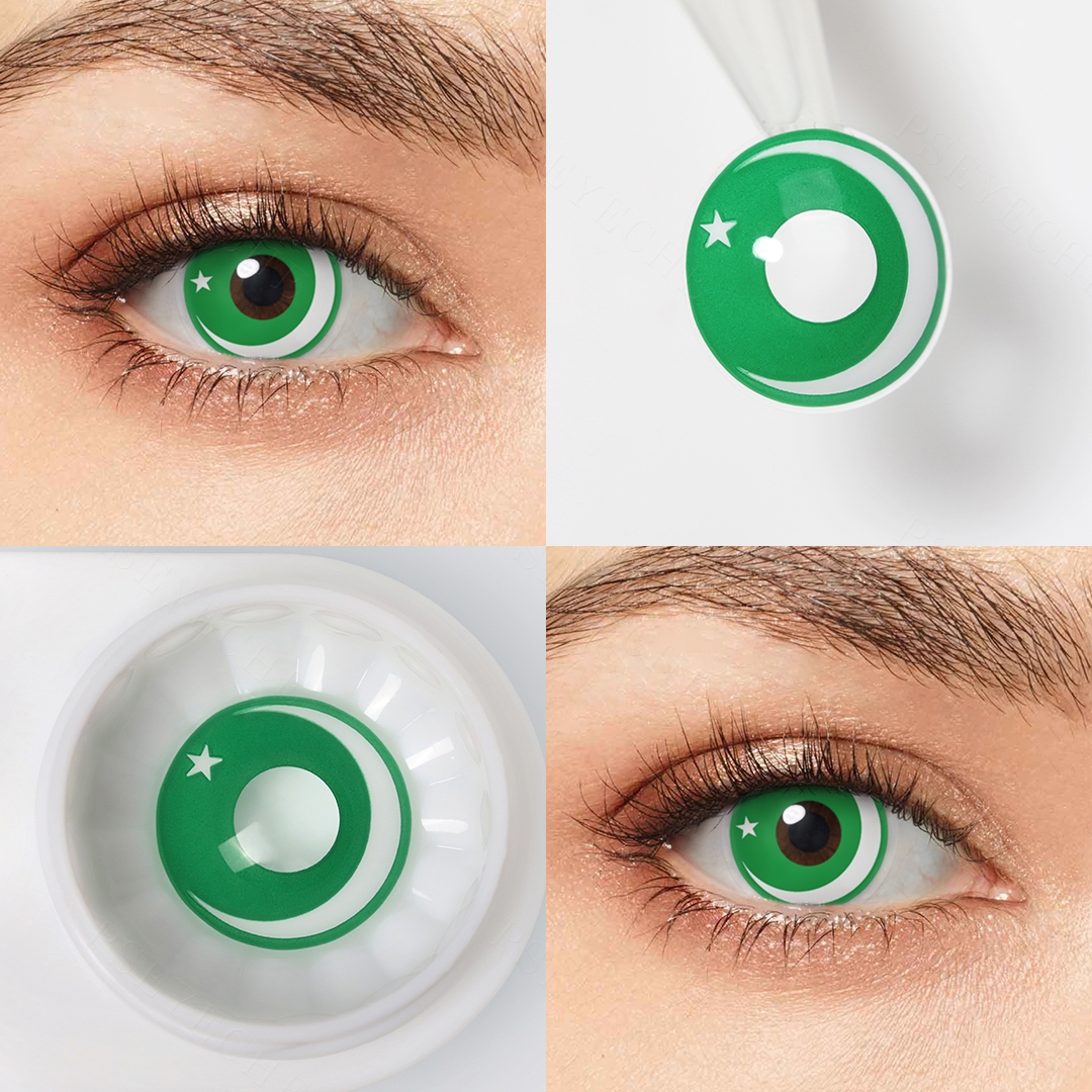 Crescent Green Costume Yearly Contact Lenses