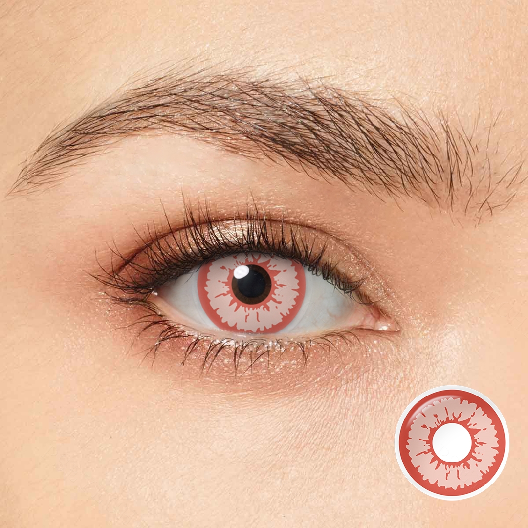 Rose Splash Red Costume Yearly Contact Lenses | 2 Pcs