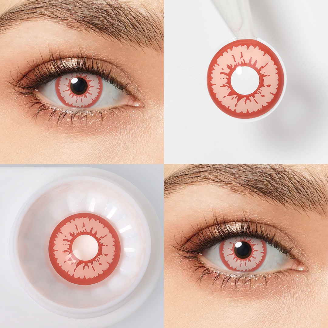 Rose Splash Red Costume Yearly Contact Lenses | 2 Pcs