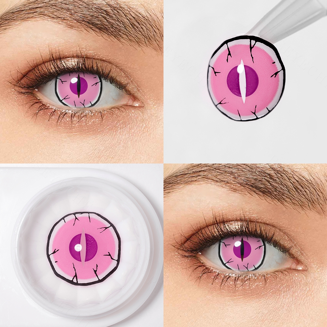 Demon Eye Pink Costume Yearly Contact Lenses