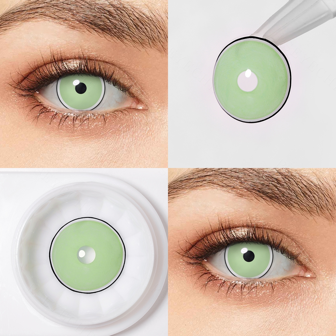 Lime Circle Green Costume Yearly Contact Lenses