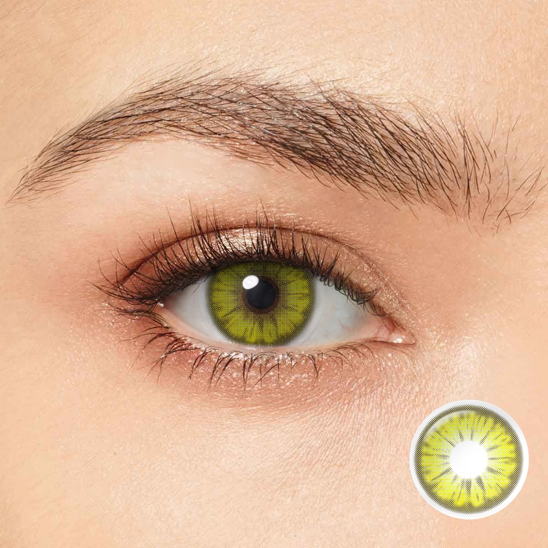 Lime Sunbeam Yellow Costume Yearly Contact Lenses | 2 Pcs