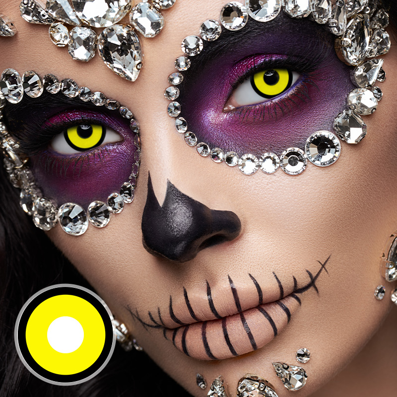 Circle Yellow Halloween Contact Lenses