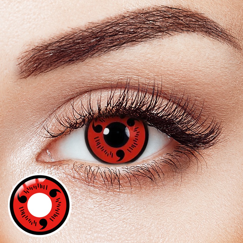 Magatama Red Costume Yearly Contact Lenses