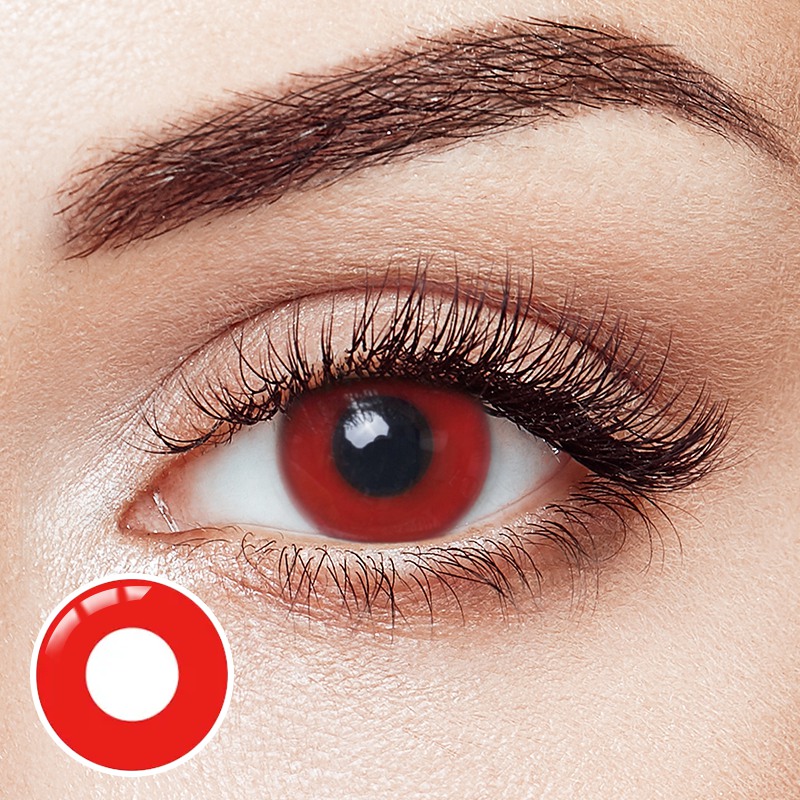 Pure Red Costume Contact Lenses