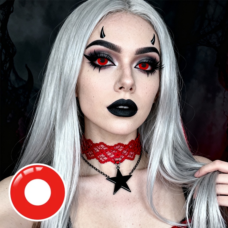 Pure Red Costume Contact Lenses