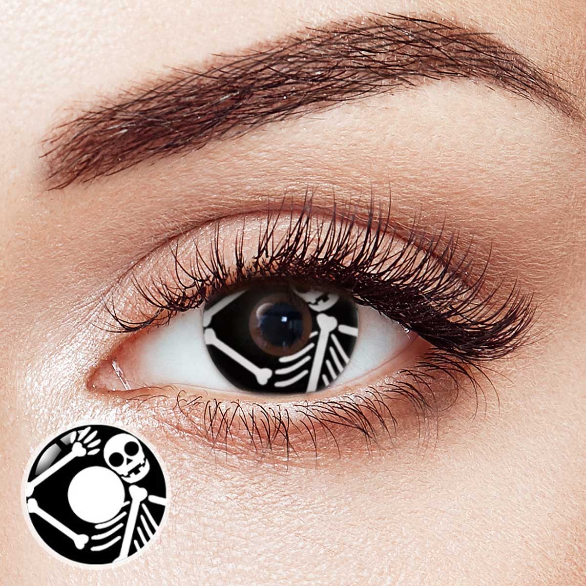 Skeleton Black Costume Contact Lenses