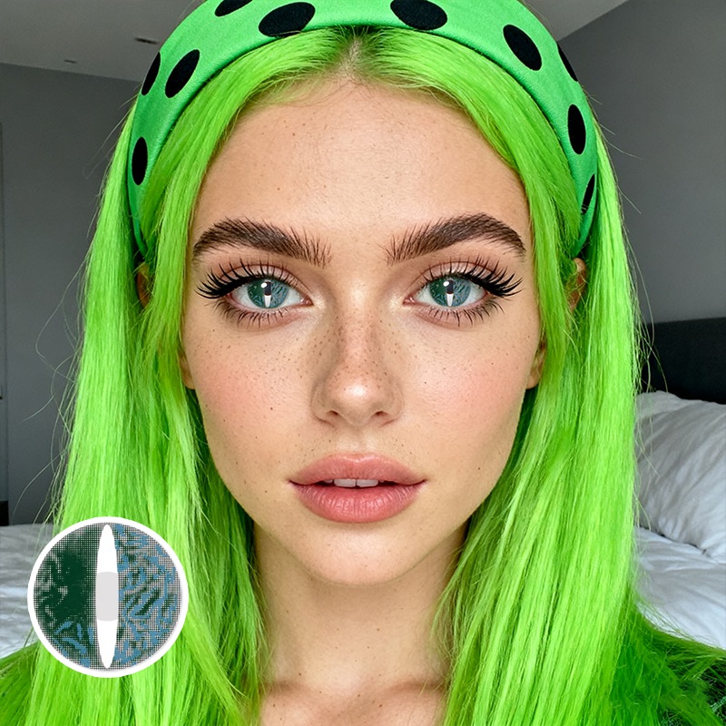 Metaverse Green Costume Contact Lenses