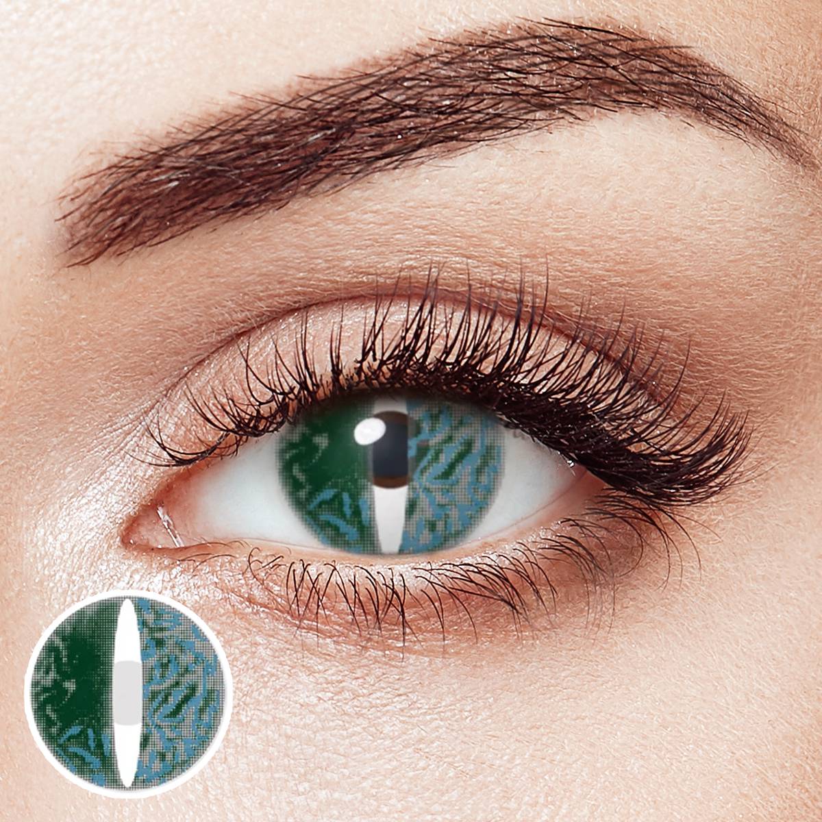 Metaverse Green Costume Contact Lenses