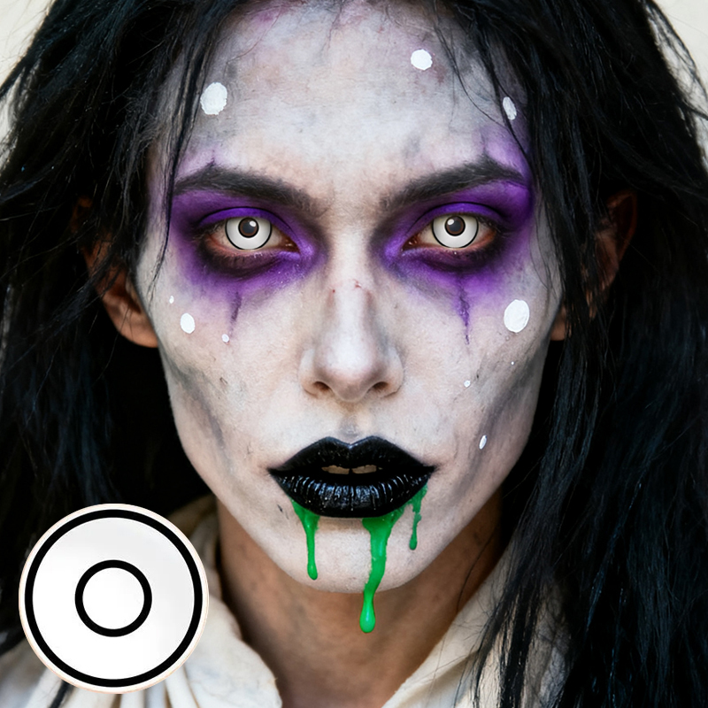 Creepersight White Costume Yearly Contact Lenses