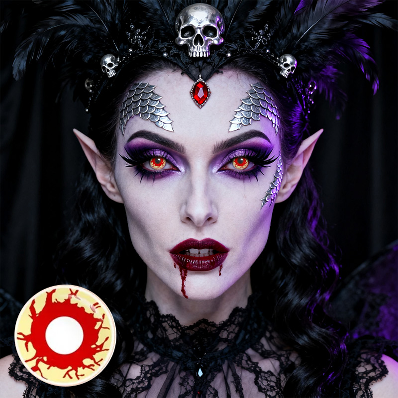 Vampire Kiss Orange Costume Yearly Contact Lenses