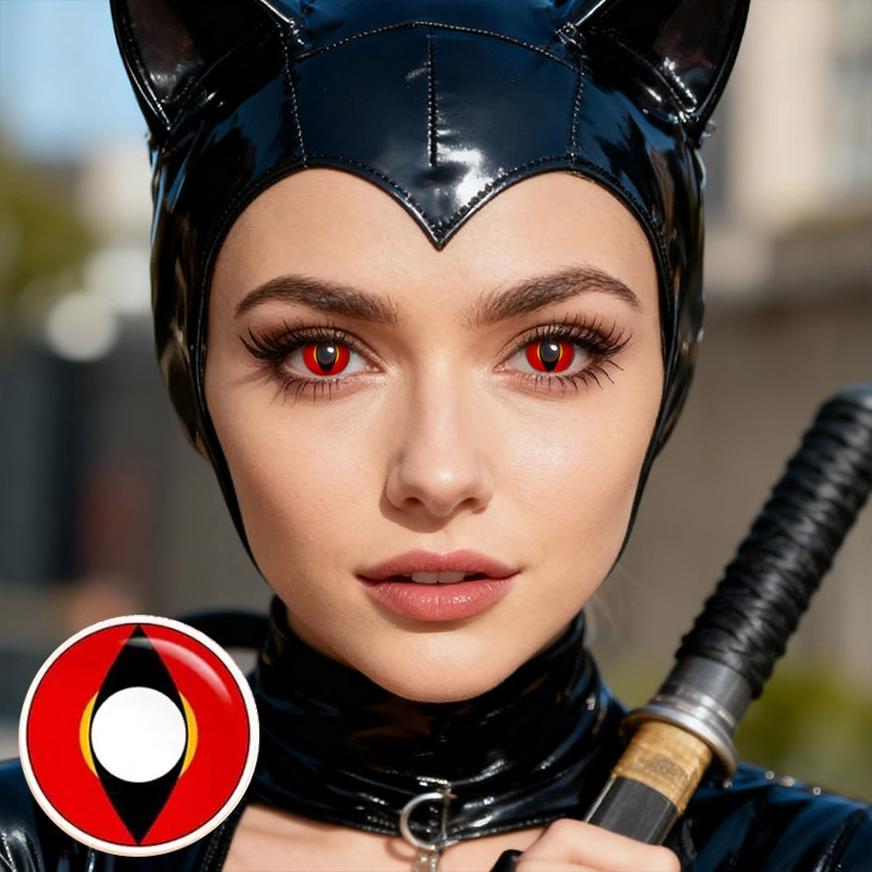Fiery Reptile Red Costume Yearly Contact Lenses