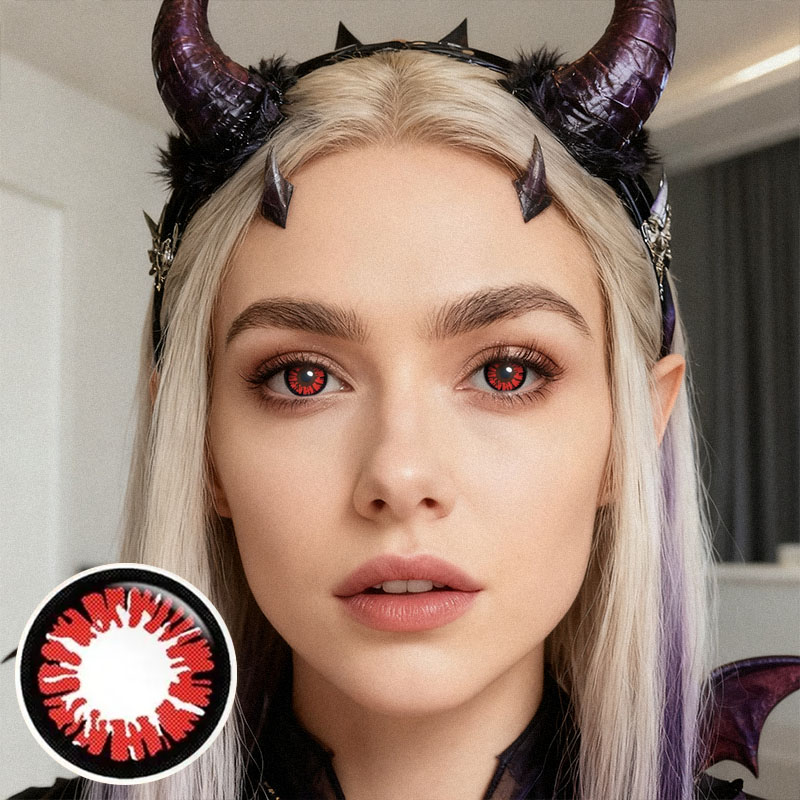 Crimson Red Costume Yearly Contact Lenses