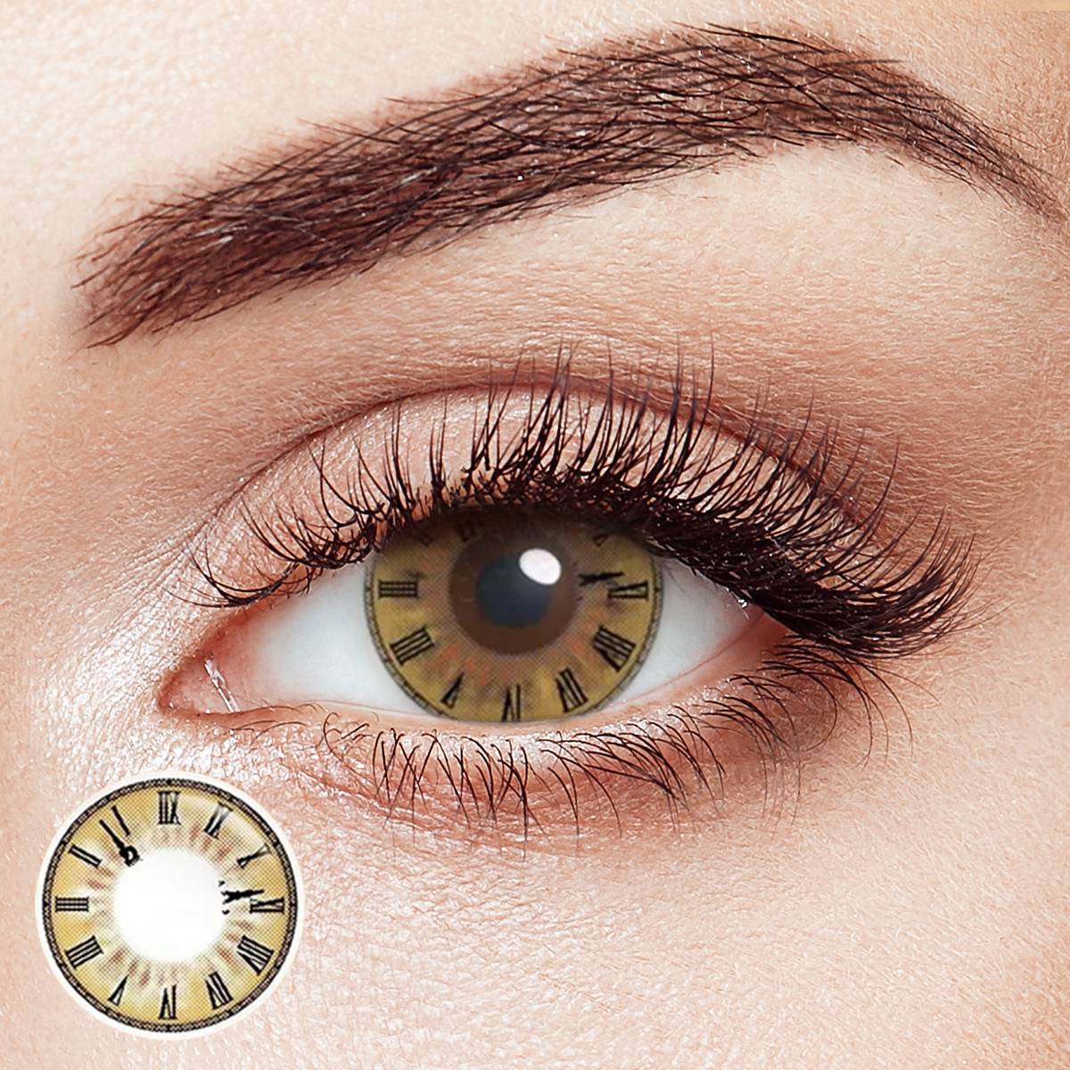Roman Clock Brown Costume Yearly Contact Lenses