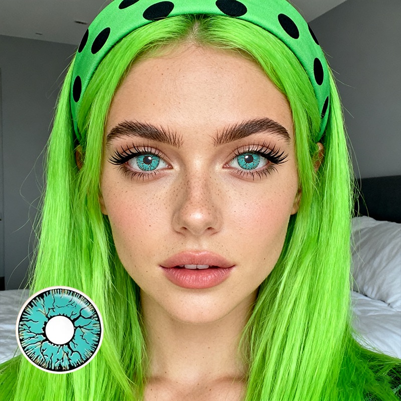 Crack Green Costume Yearly Contact Lenses