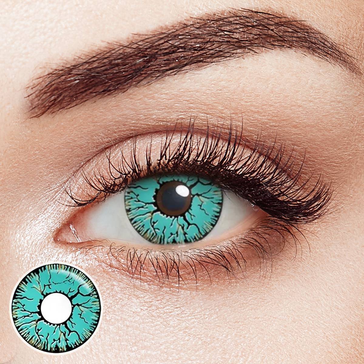 Crack Green Costume Yearly Contact Lenses