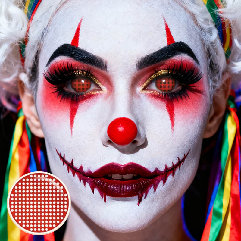 Mesh Red Costume Yearly Contact Lenses