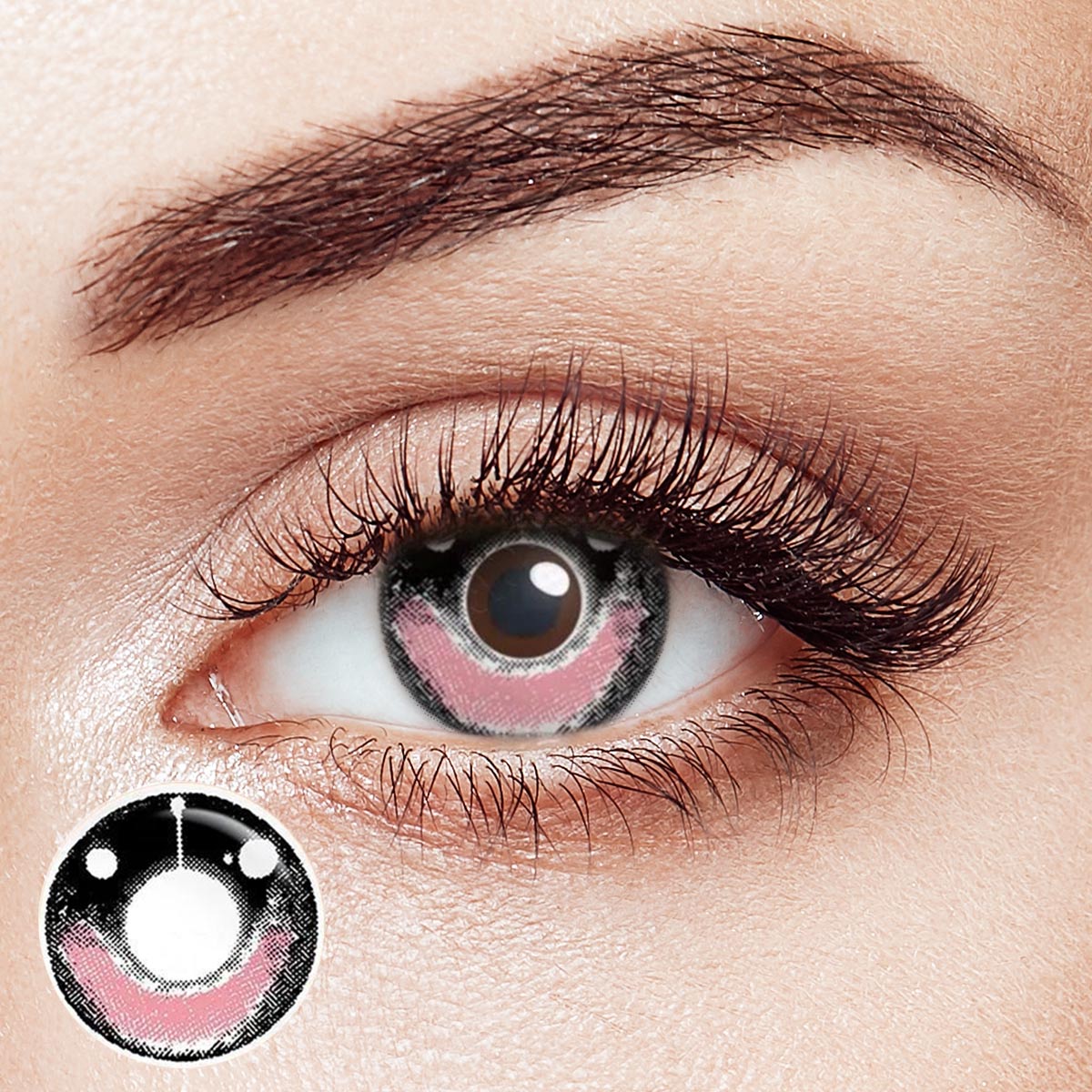 Happy Ghost Pink Costume Yearly Contact Lenses