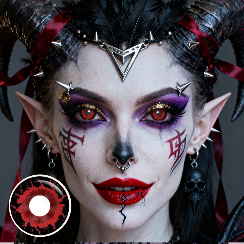 Wizard Red Costume Yearly Contact Lenses