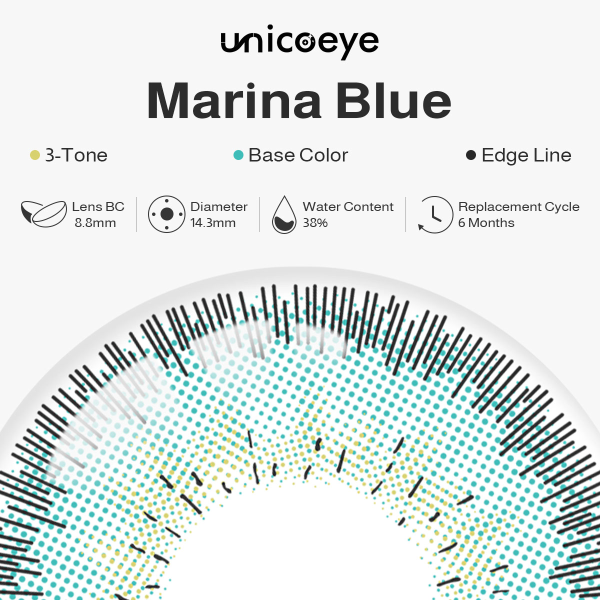 Marina Blue 6 Months Contact Lenses