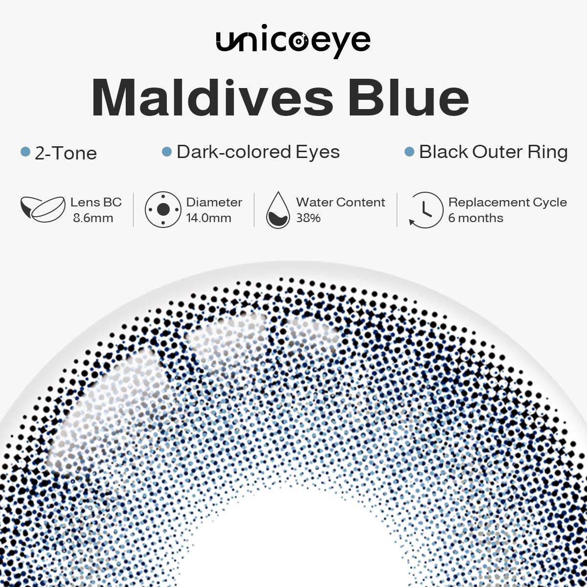 Maldives Blue 6 Months Contact Lenses