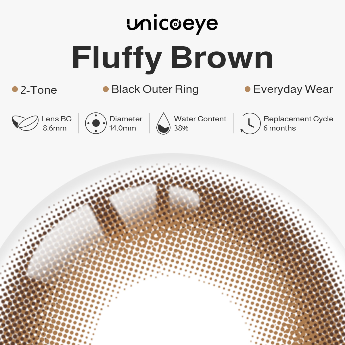 Fluffy Brown 6 Months Contact Lenses