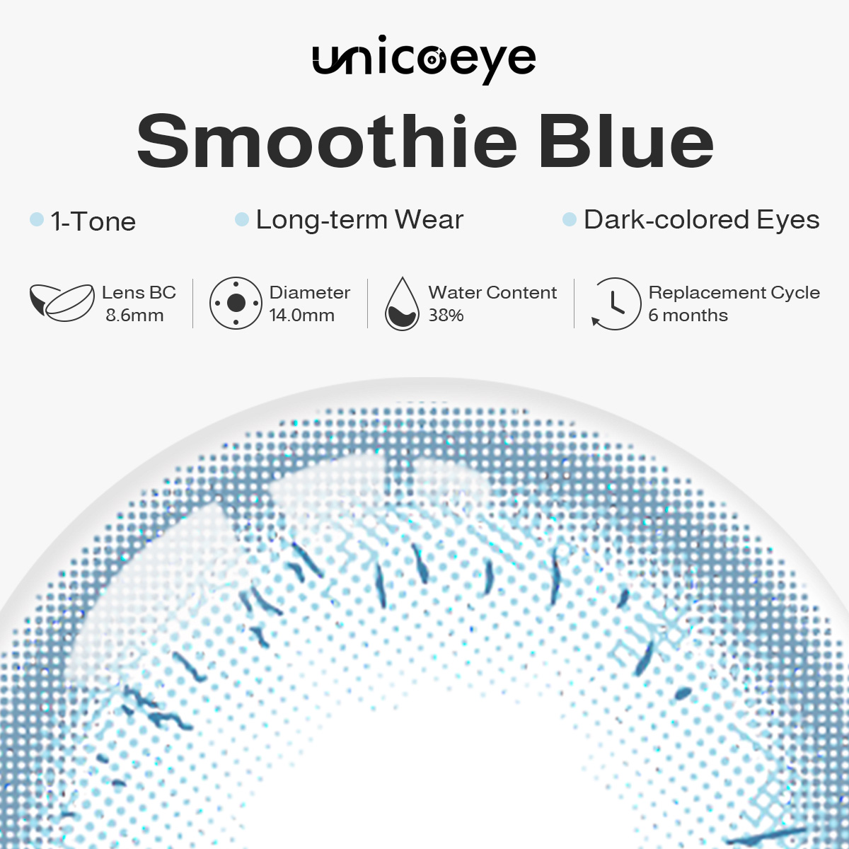 Smoothie Blue 6 Months Contact Lenses