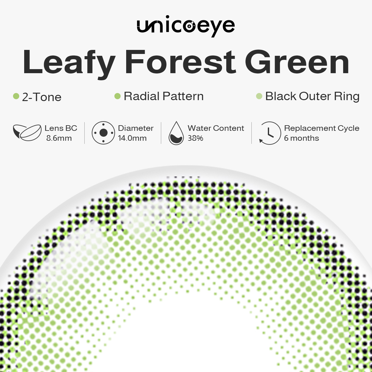 Leafy Forest Green 6 Months Contact Lenses