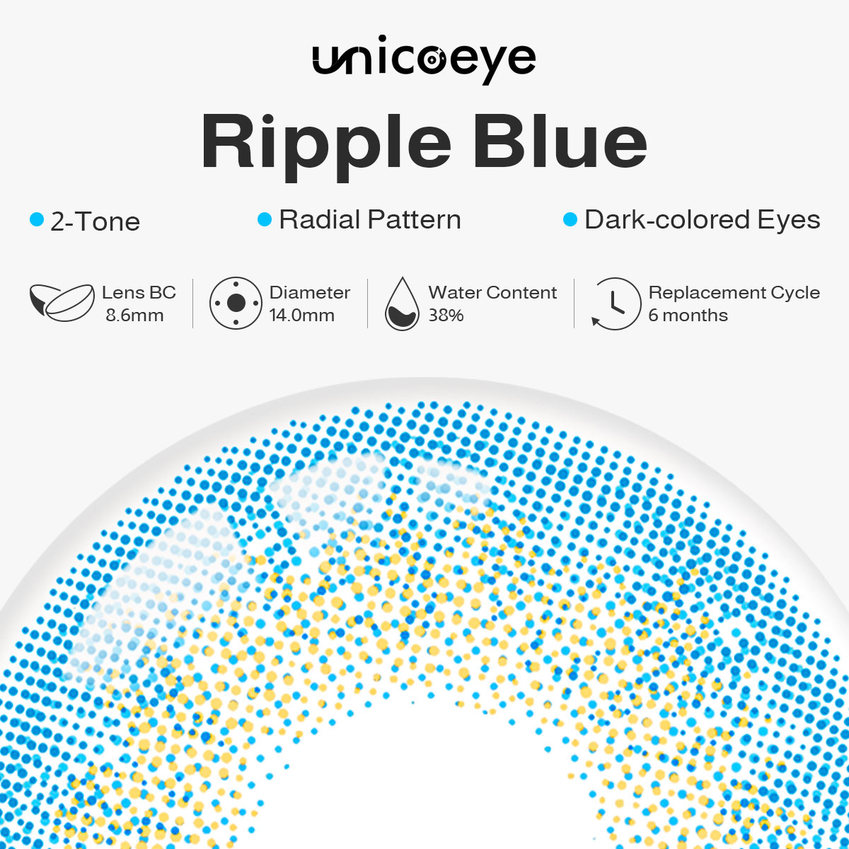 Ripple Blue 6 Months Contact Lenses