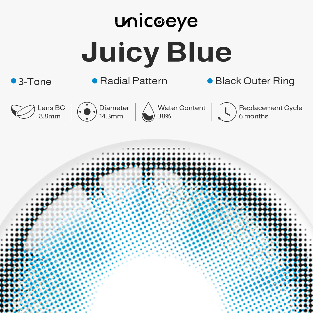 Juicy Blue 6 Months Contact Lenses