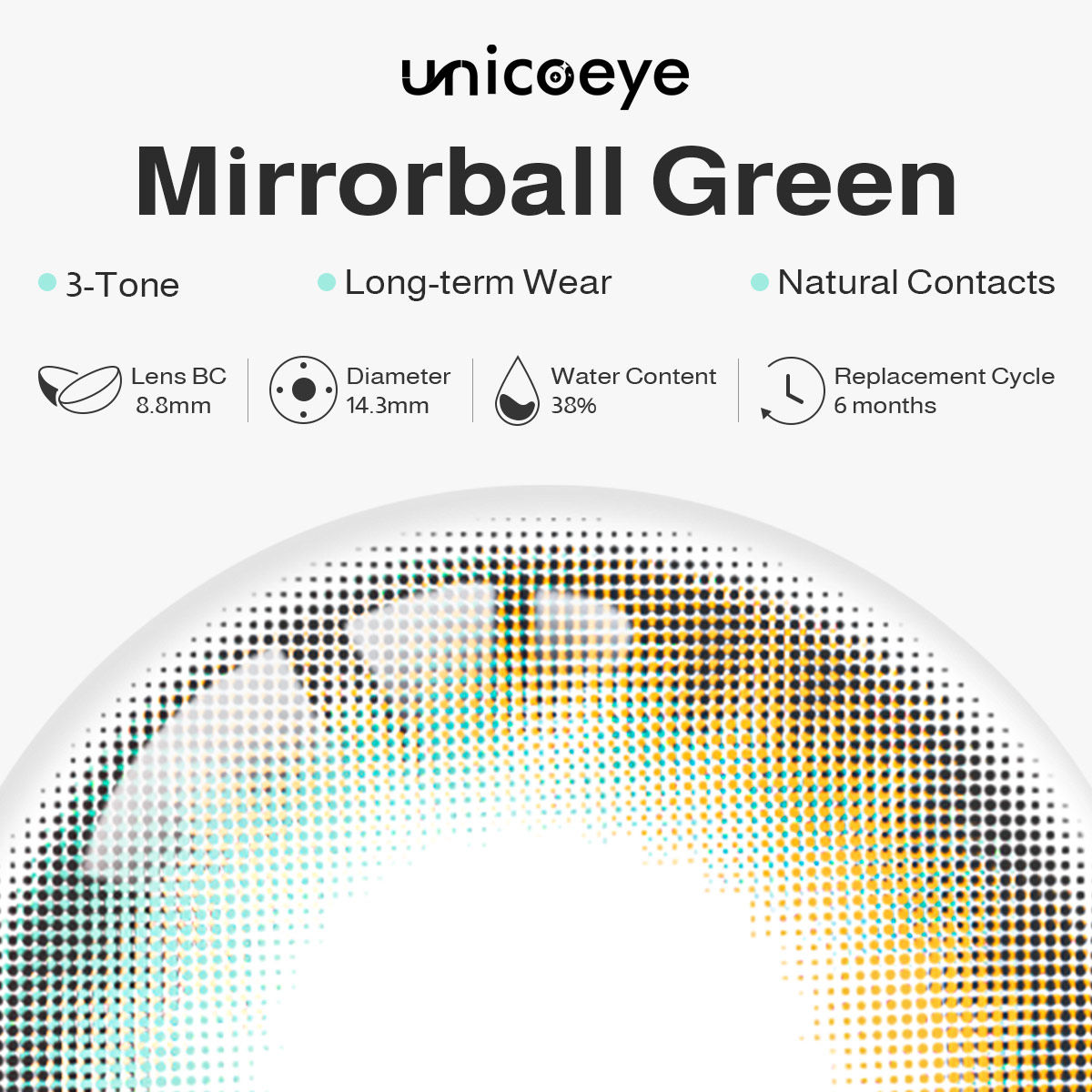 Mirrorball Green 6 Months Contact Lenses