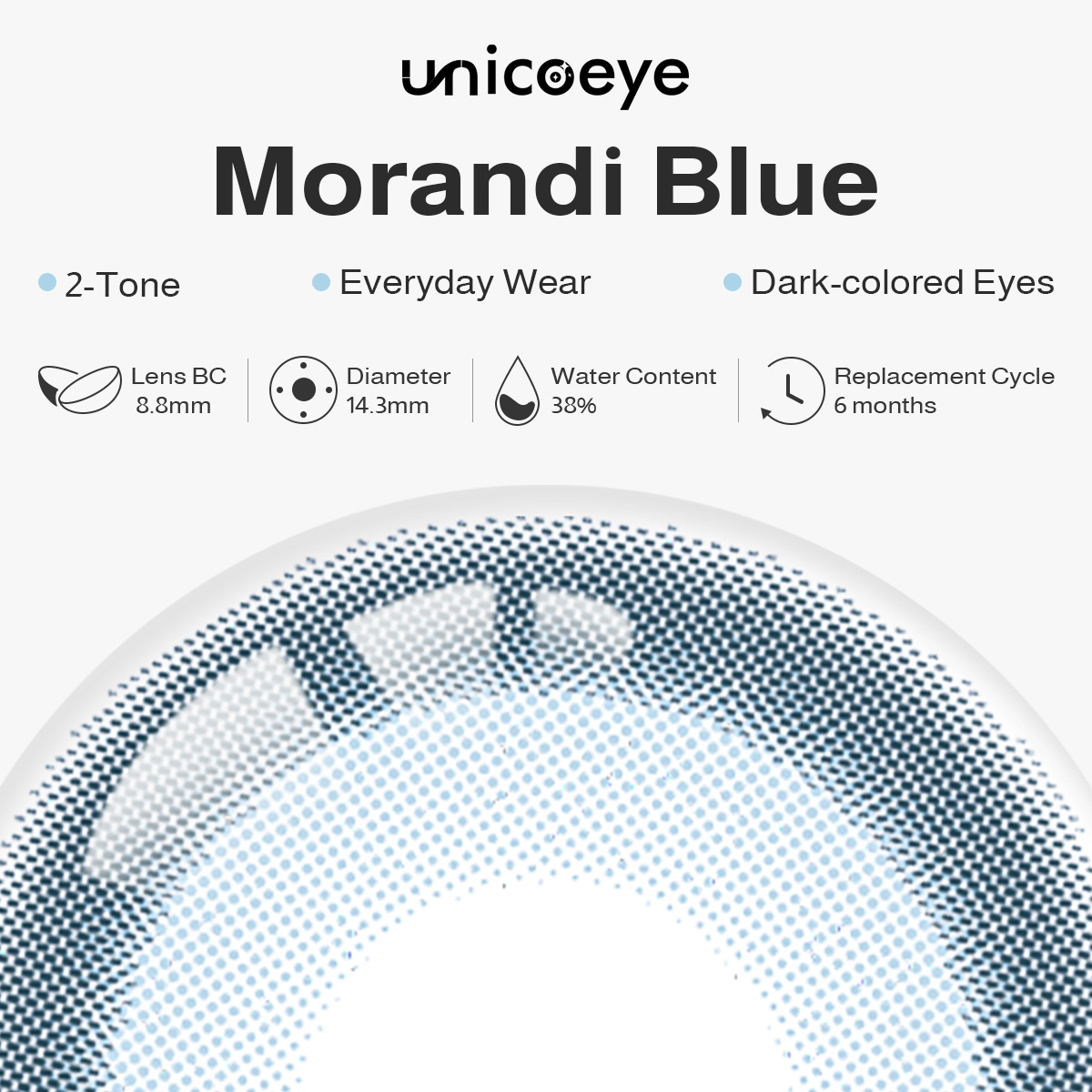 Morandi Blue 6 Months Contact Lenses