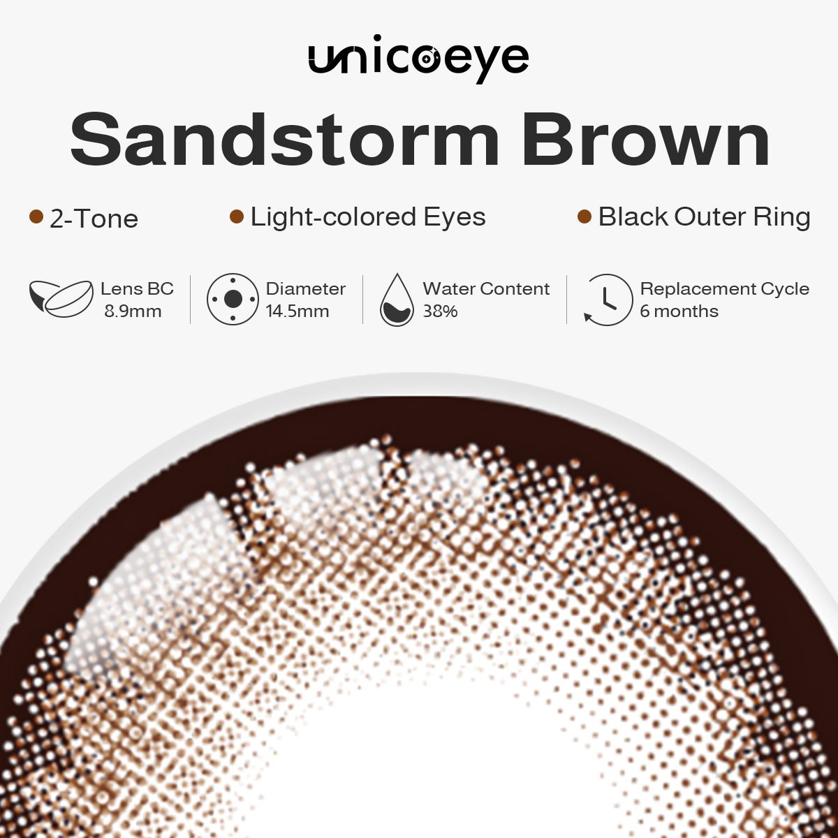 Sandstorm Brown 6 Months Contact Lenses