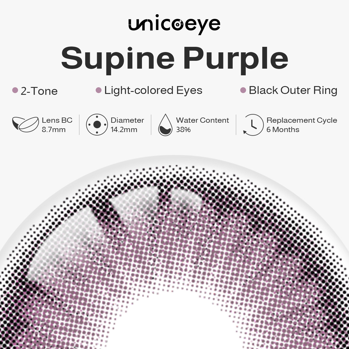 Supine Purple 6 Months Contact Lenses