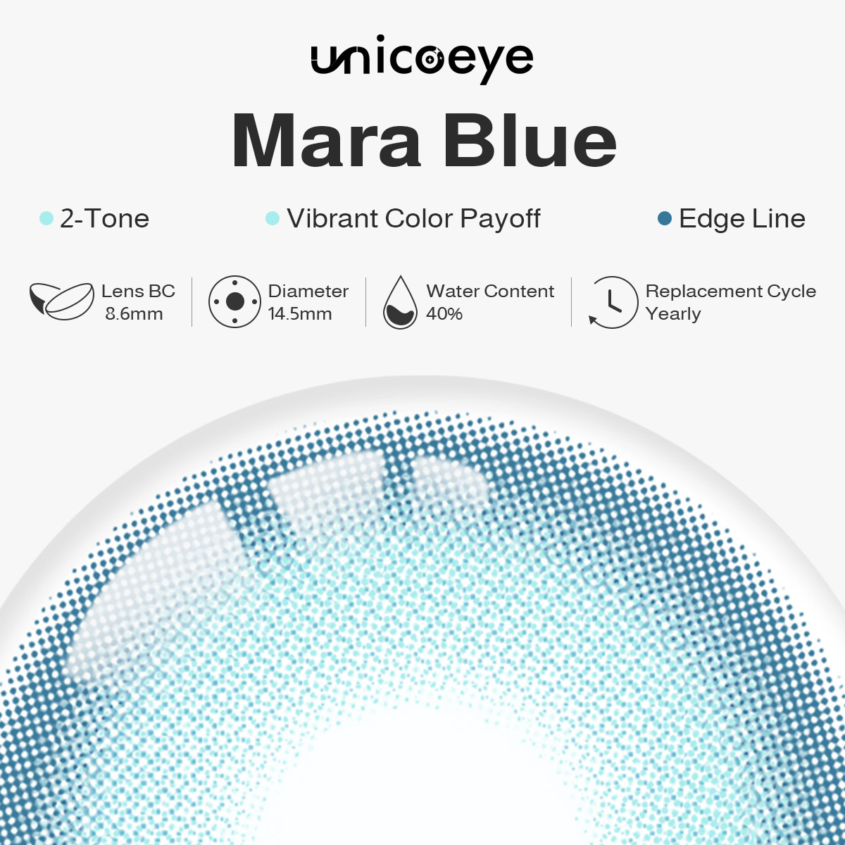 Mara Blue Yearly Contact Lenses | 2 Pcs