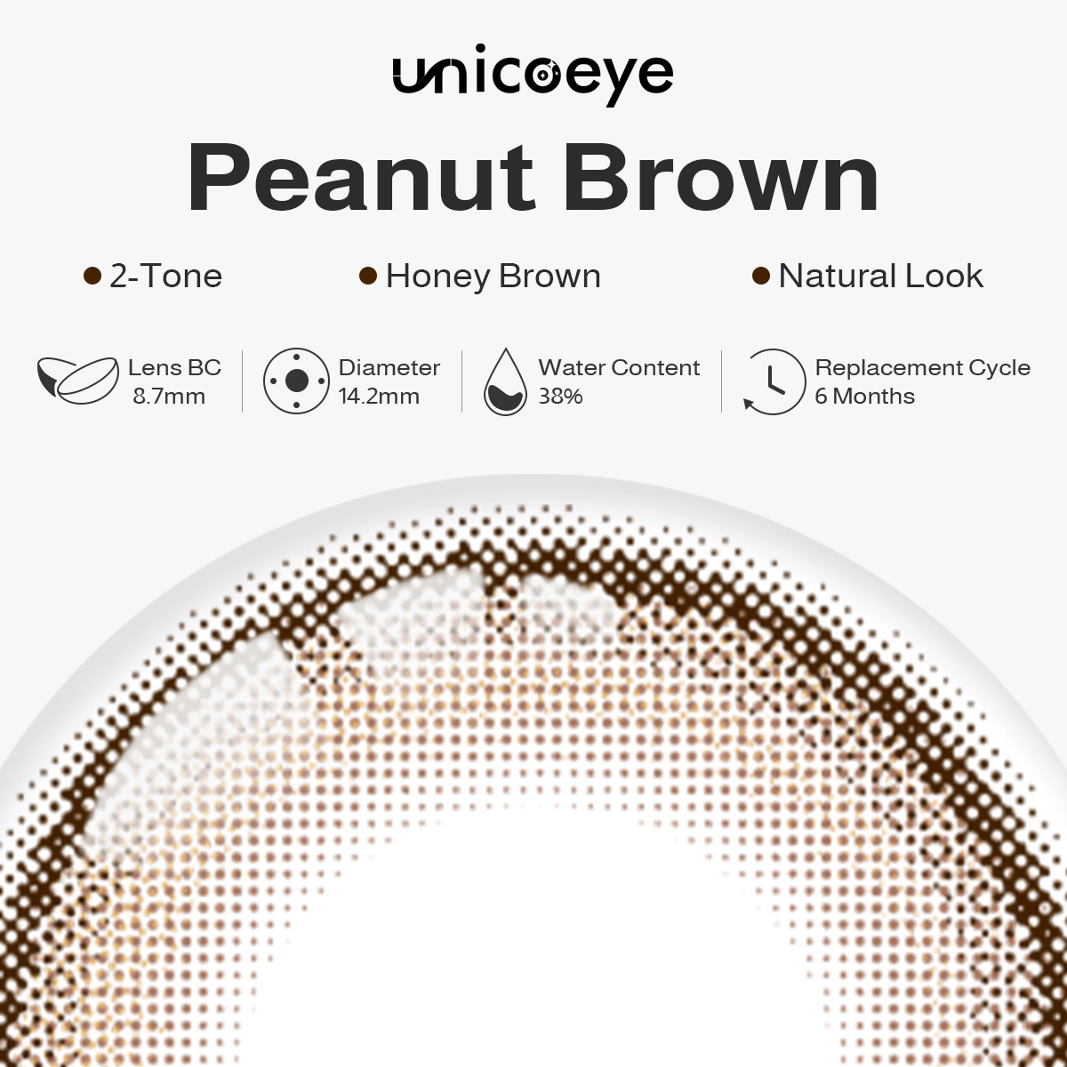 Peanut Brown 6 Months Contact Lenses