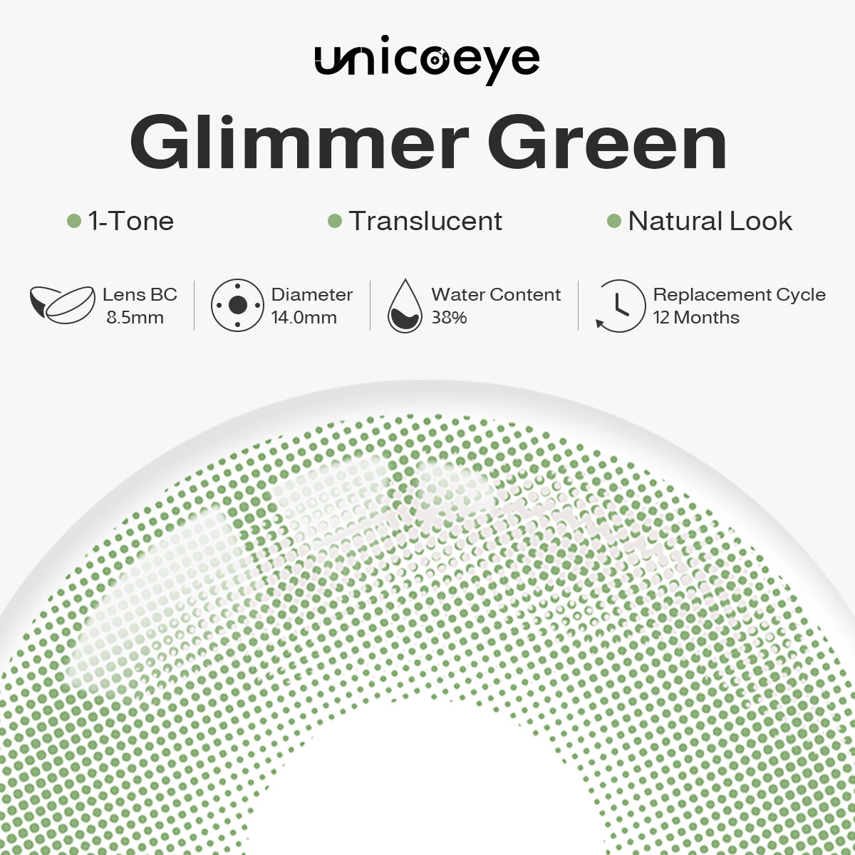 Glimmer Green Yearly Contact Lenses