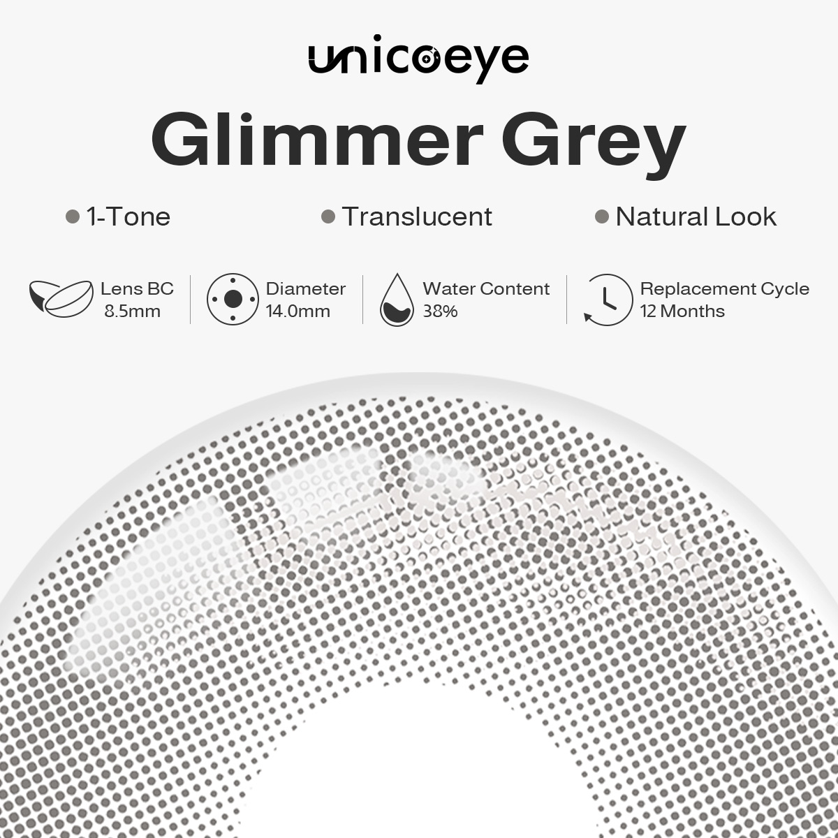 Glimmer Grey Yearly Contact Lenses