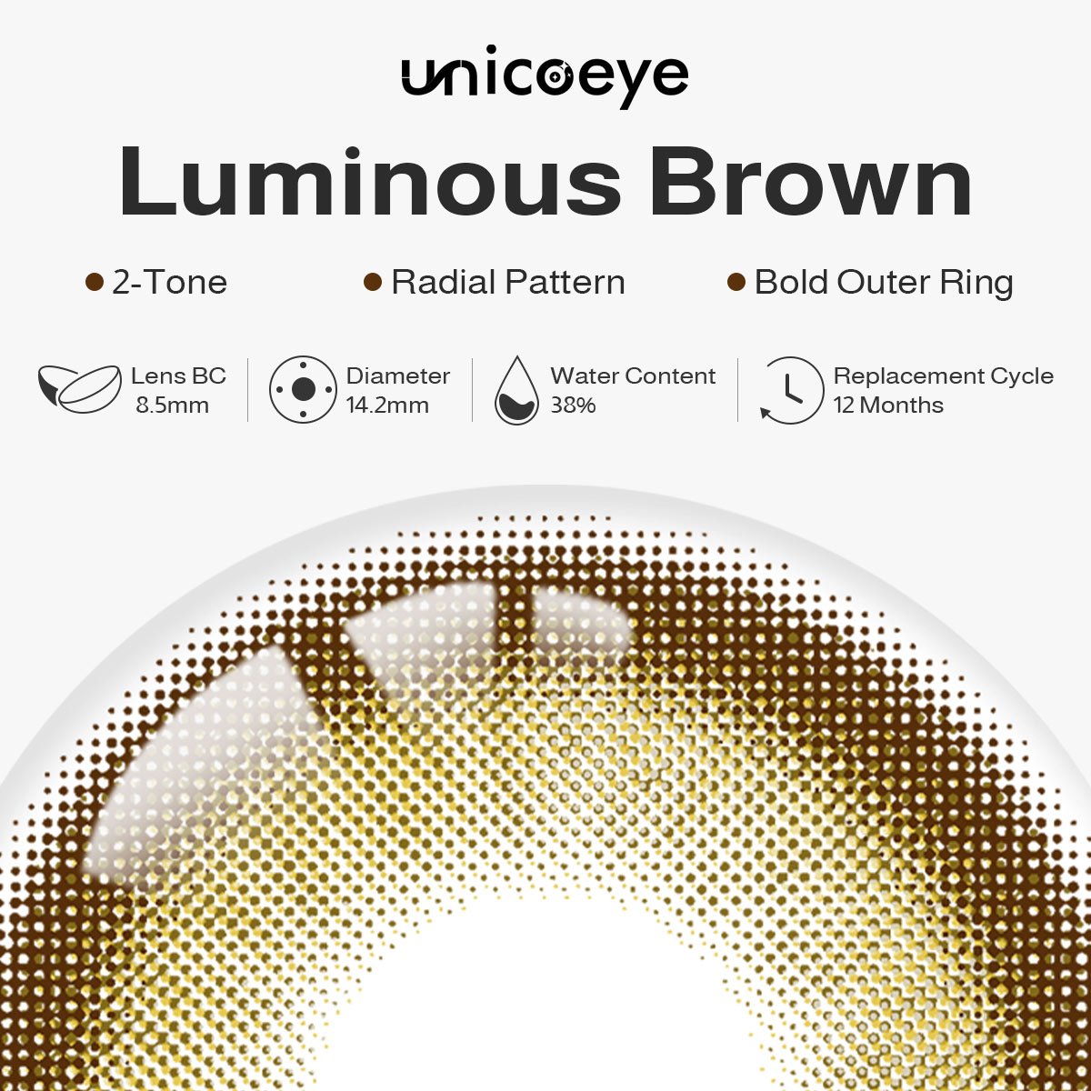 Luminous Brown Yearly Contact Lenses