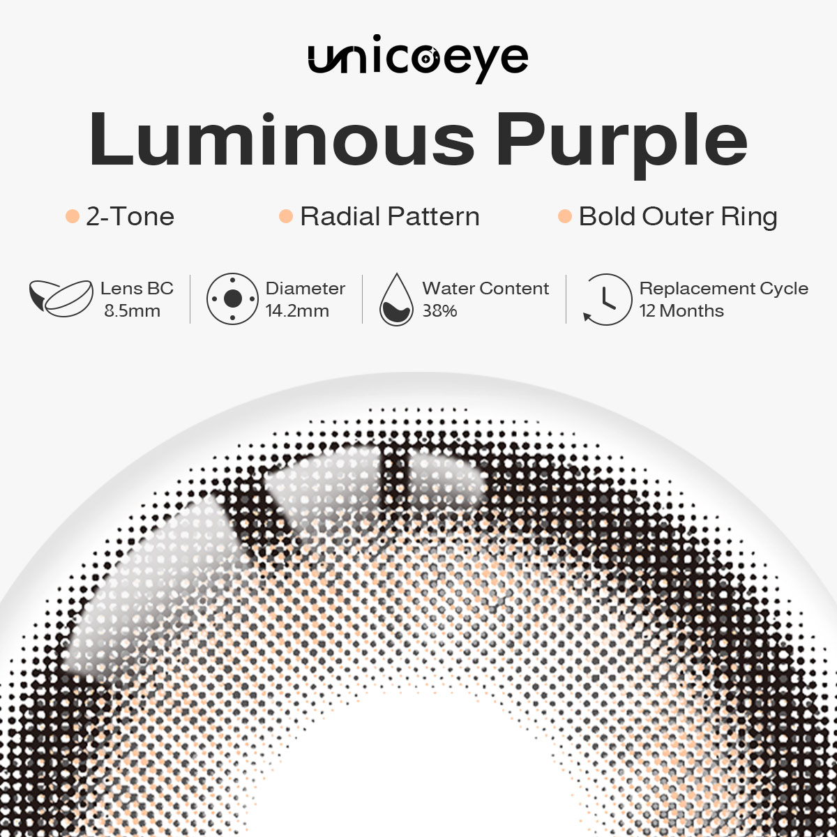 Luminous Purple Yearly Contact Lenses