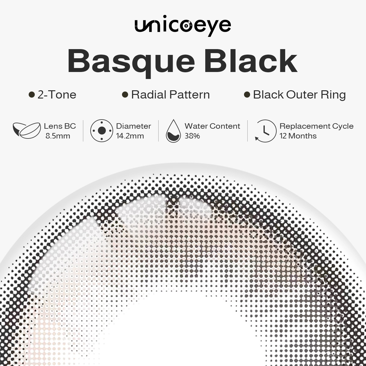 Basque Black Yearly Contact Lenses