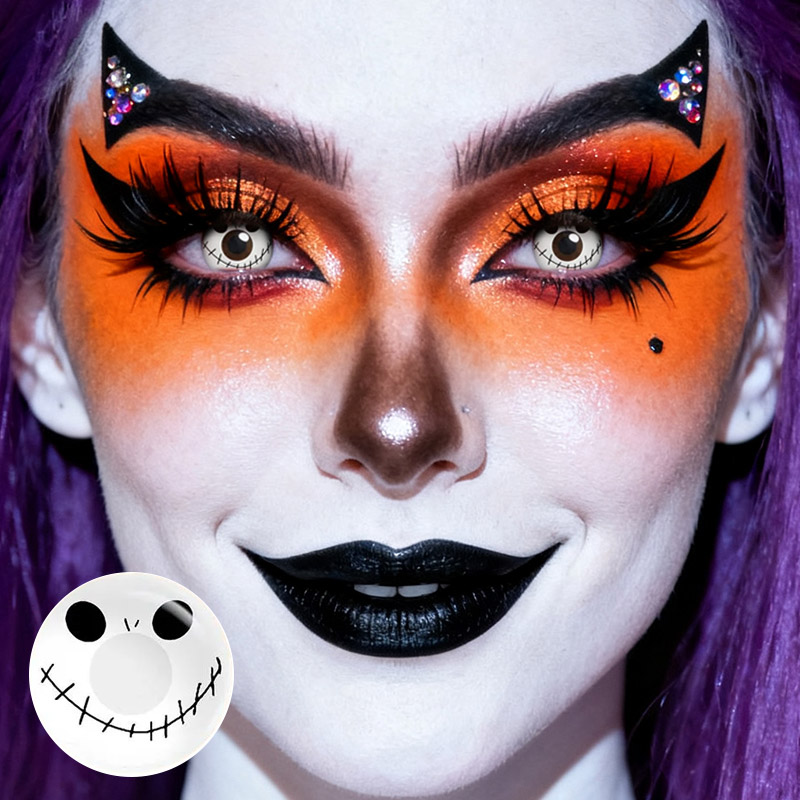 Halloween Doll White Costume Yearly Contact Lenses