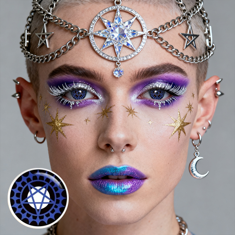 Satellite Blue Costume Yearly Contact Lenses