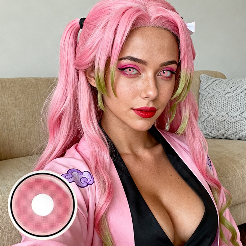 Demon Slayer Nezuko Kamado Costume Yearly Contact Lenses