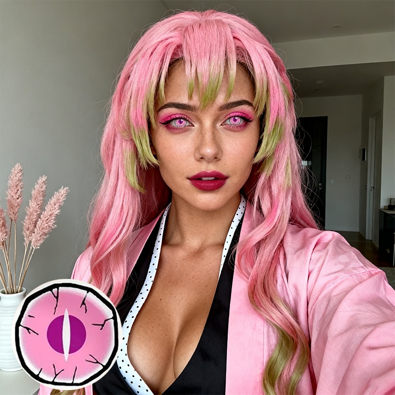 Demon Eye Pink Costume Yearly Contact Lenses