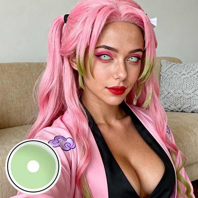 Lime Circle Green Costume Yearly Contact Lenses