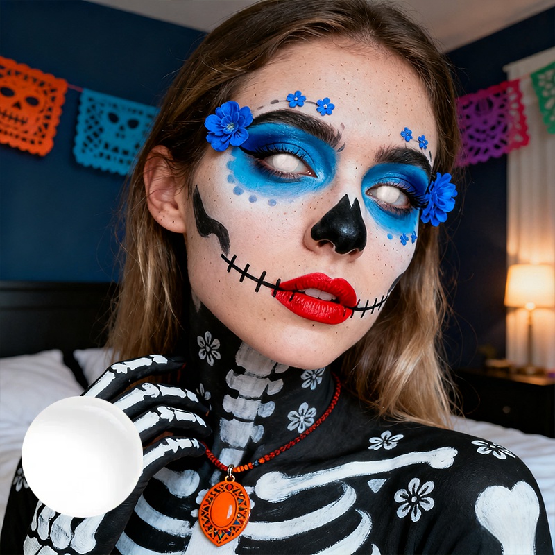 Blind White Sclera 17mm Costume Yearly Contact Lenses